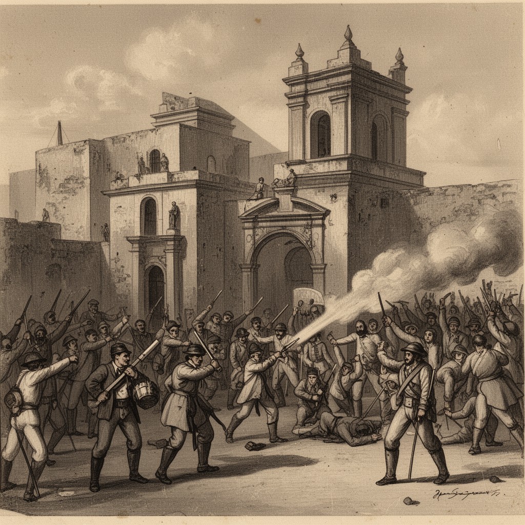 AI-generated illustration of Capture of the Alhóndiga de Granaditas