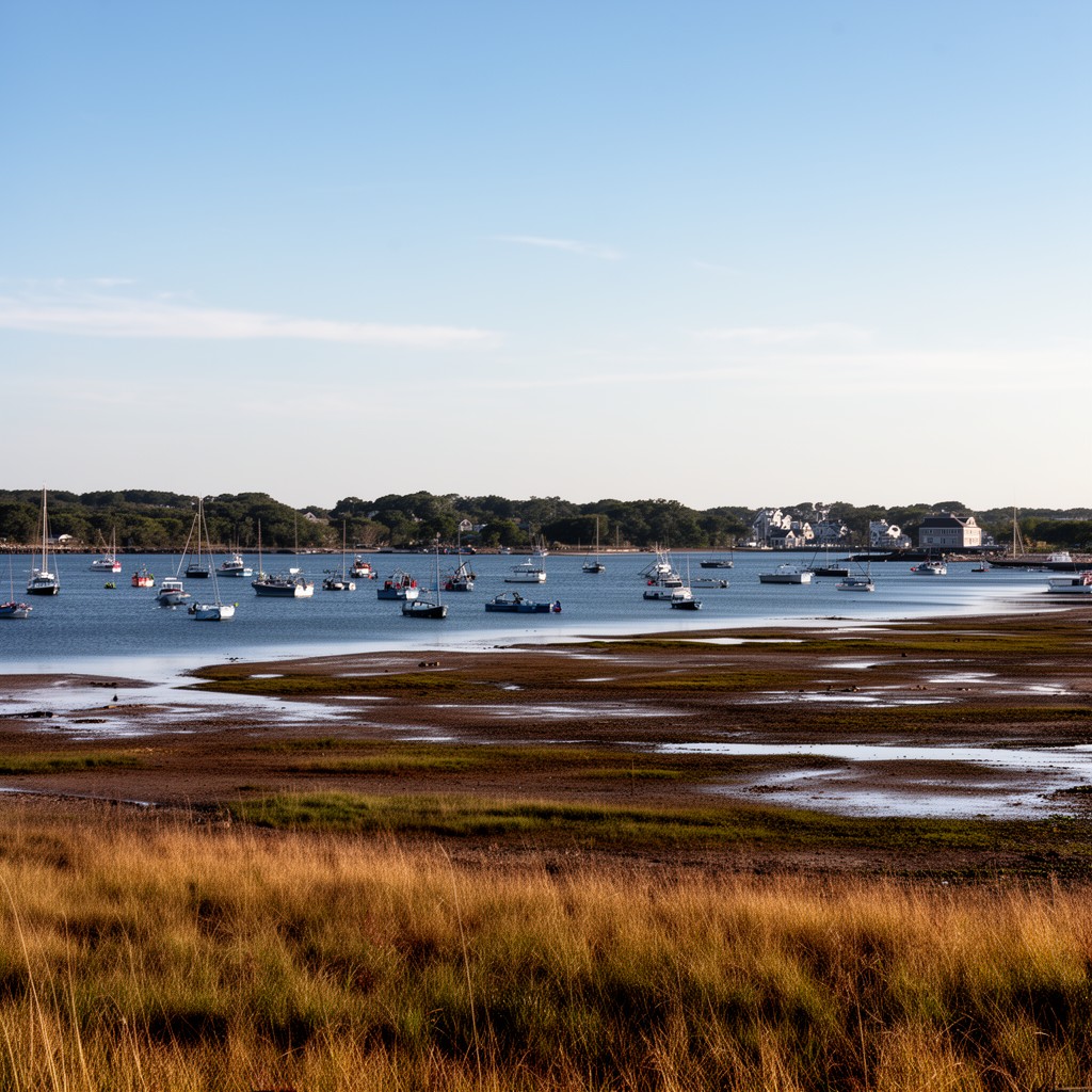 AI-generated illustration of Wellfleet Harbor