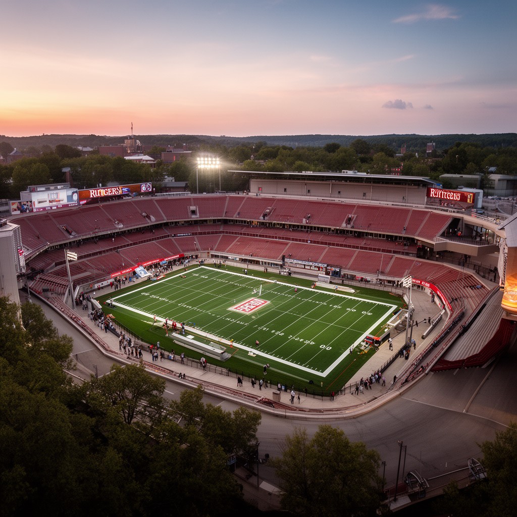 AI-generated illustration of Rutgers Stadium