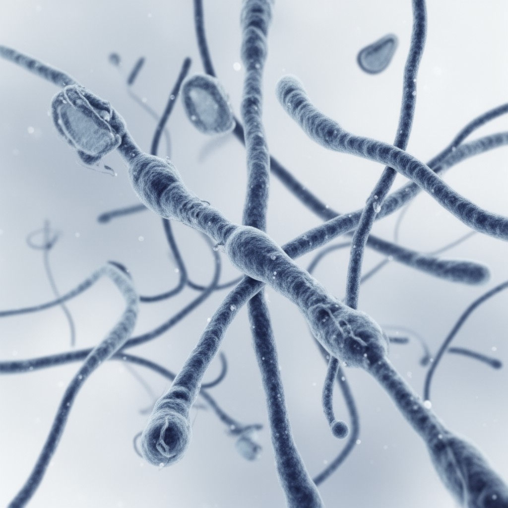 AI-generated illustration of Mycobacterium tuberculosis