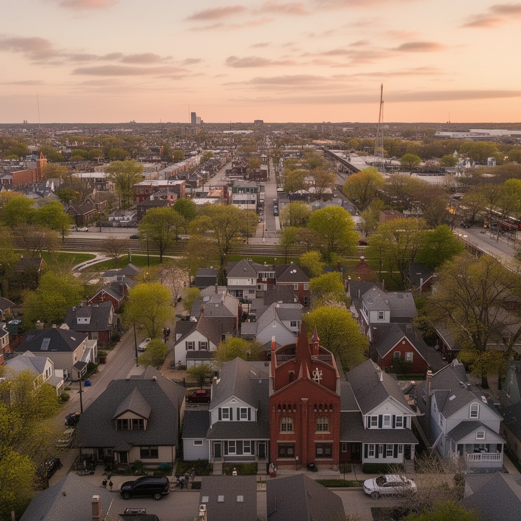 AI-generated illustration of West Chicago, Illinois