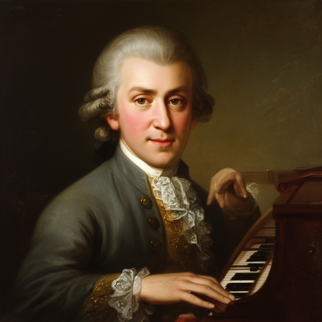 AI-generated illustration of Wolfgang Amadeus Mozart