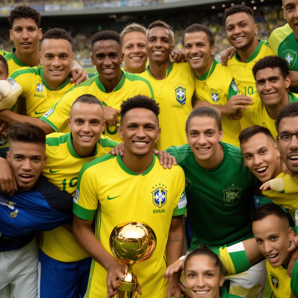 AI-generated illustration of Brazil national football team