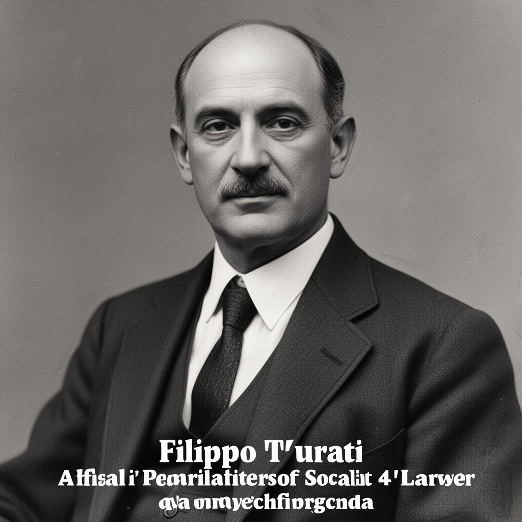 AI-generated illustration of Filippo Turati
