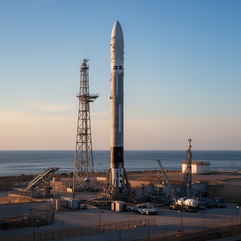 AI-generated illustration of Falcon 9 rocket