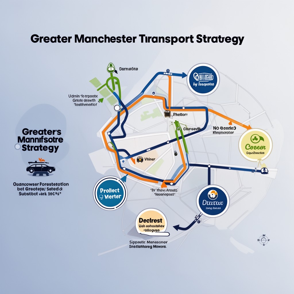 AI-generated illustration of Greater Manchester Transport Strategy