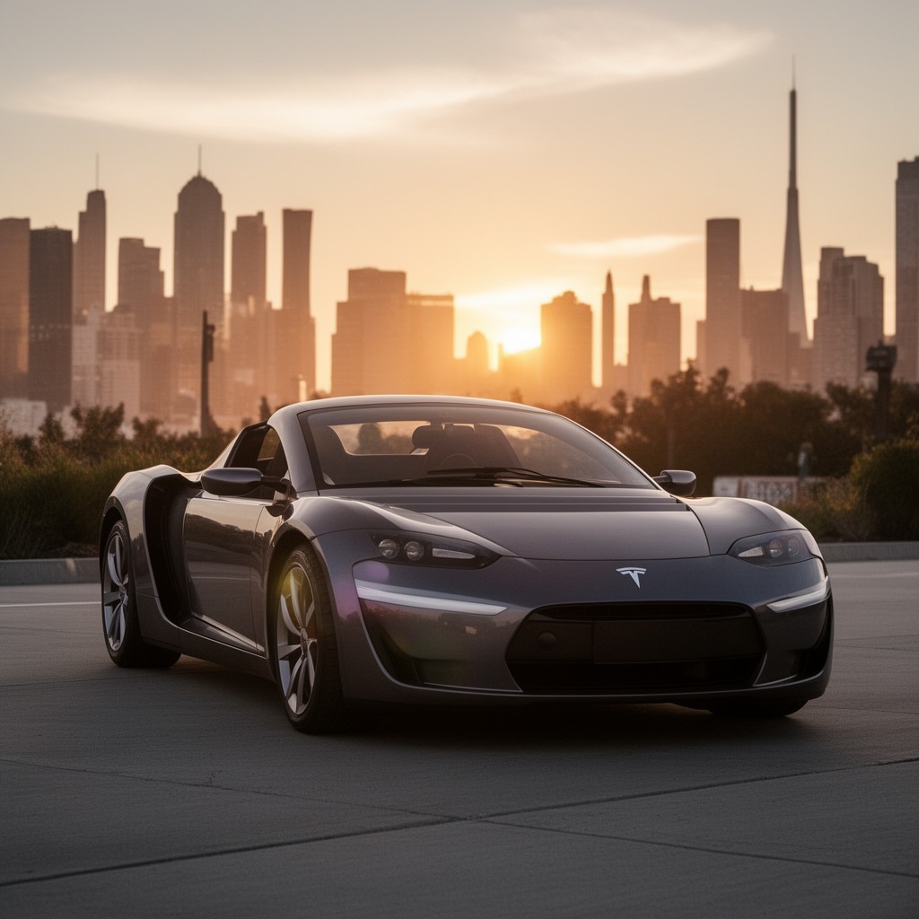 AI-generated illustration of Tesla Roadster