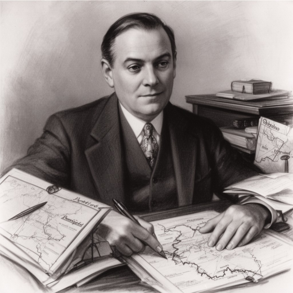 AI-generated illustration of Cyril Radcliffe