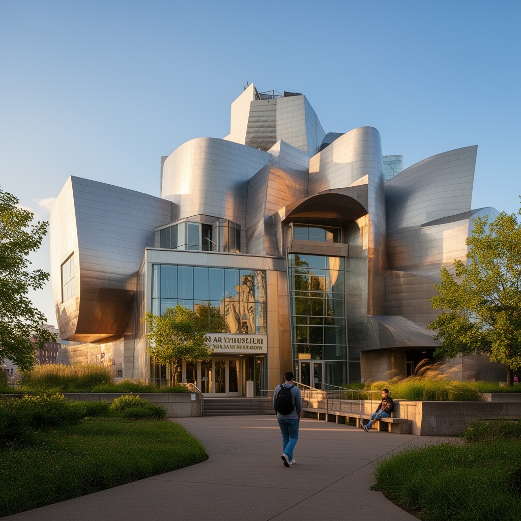 AI-generated illustration of Weisman Art Museum
