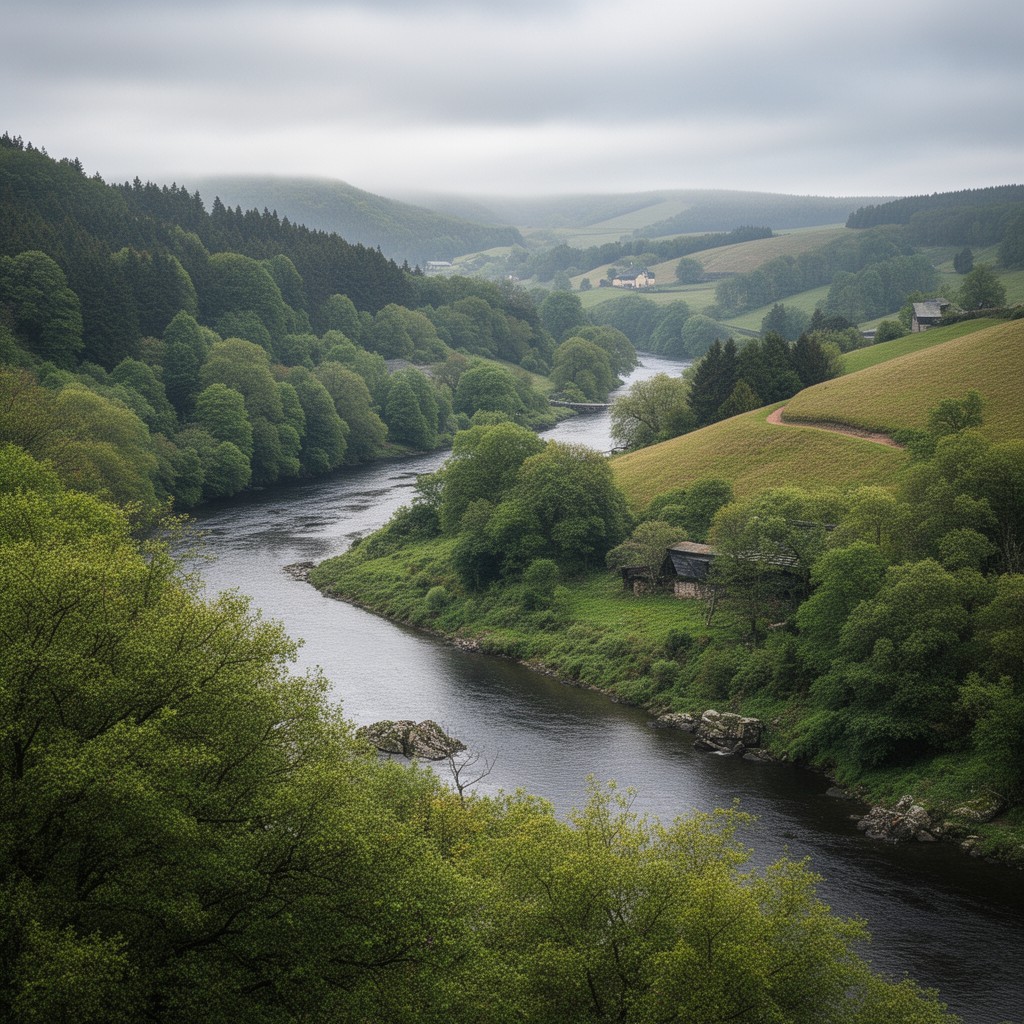 AI-generated illustration of River Wye