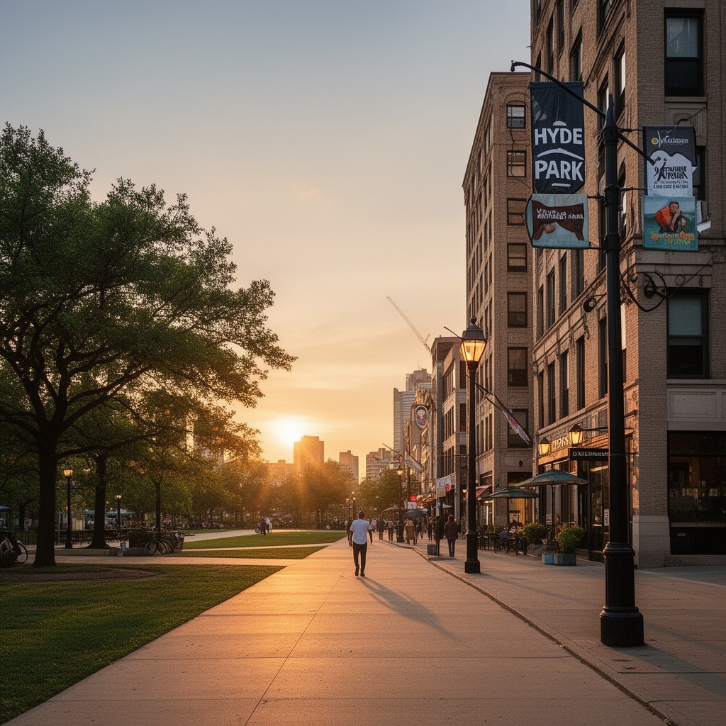 AI-generated illustration of Hyde Park, Chicago