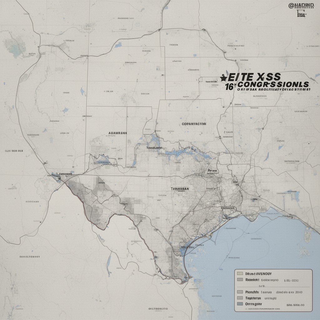 AI-generated illustration of Texas's 16th congressional district