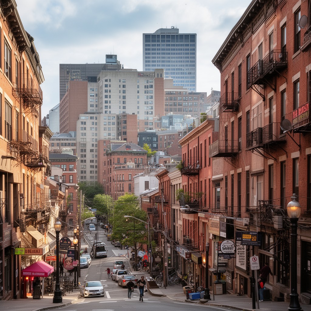 AI-generated illustration of Tremont Street commercial corridor