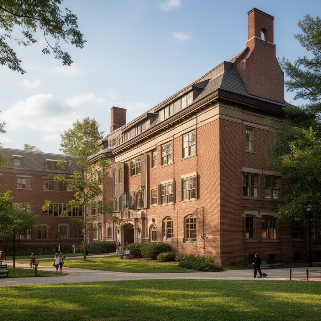 AI-generated illustration of Brown Hall