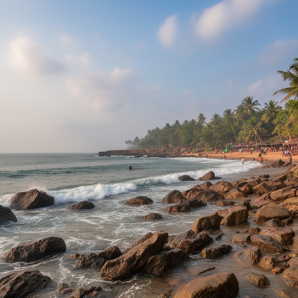 AI-generated illustration of Anjuna Beach