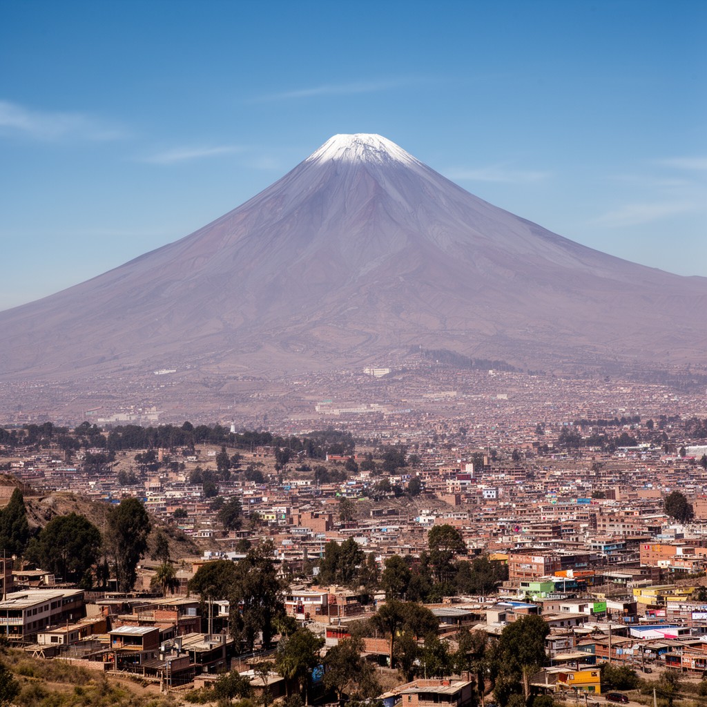 AI-generated illustration of El Misti volcano