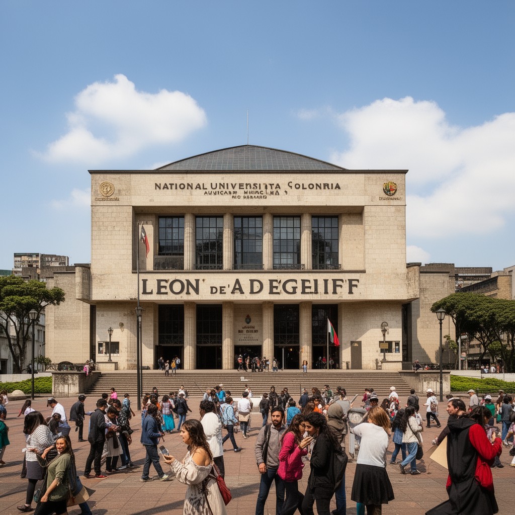 AI-generated illustration of León de Greiff Auditorium
