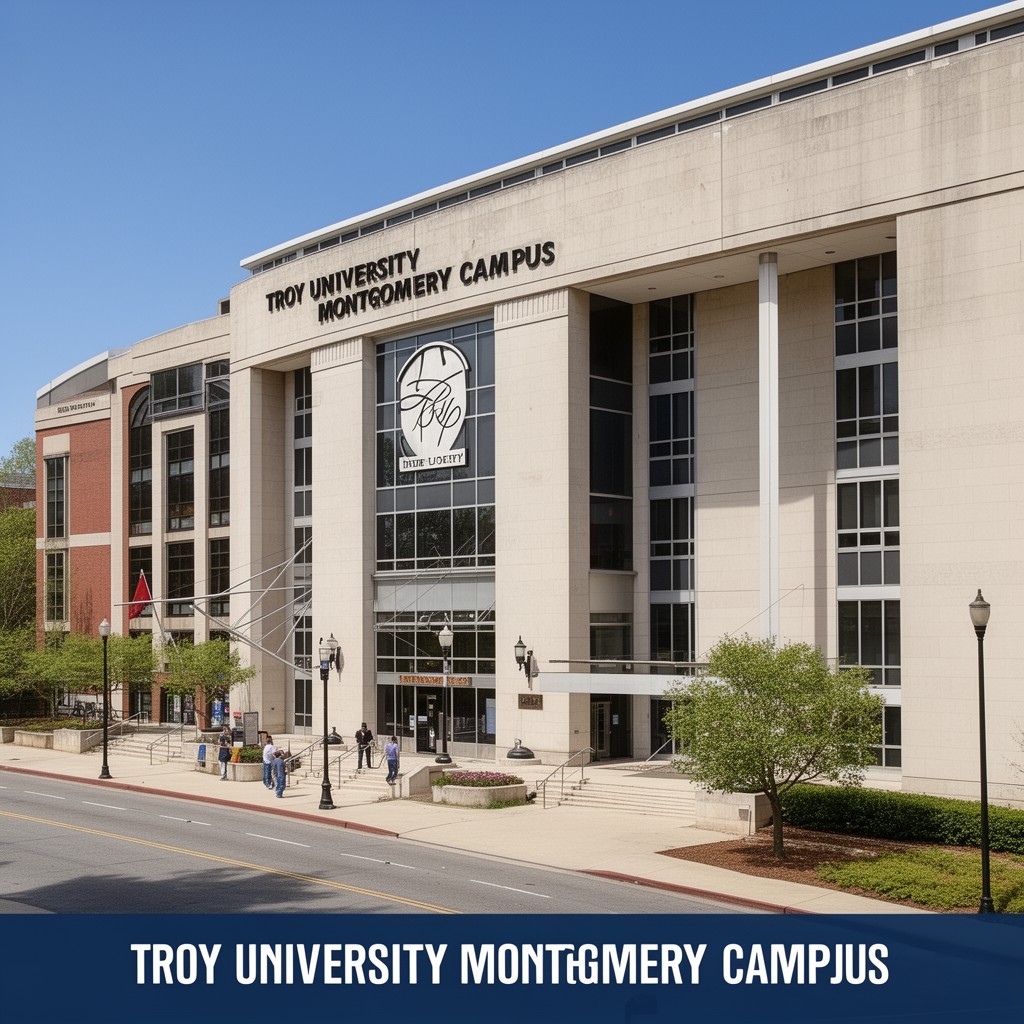 AI-generated illustration of Troy University Montgomery Campus