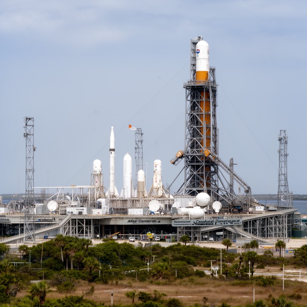 AI-generated illustration of Cape Canaveral Launch Complex 36