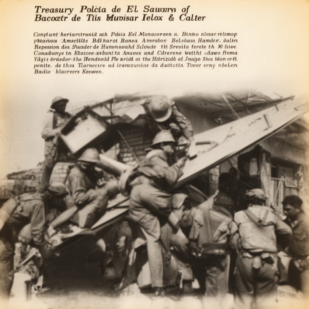 AI-generated illustration of Treasury Police of El Salvador