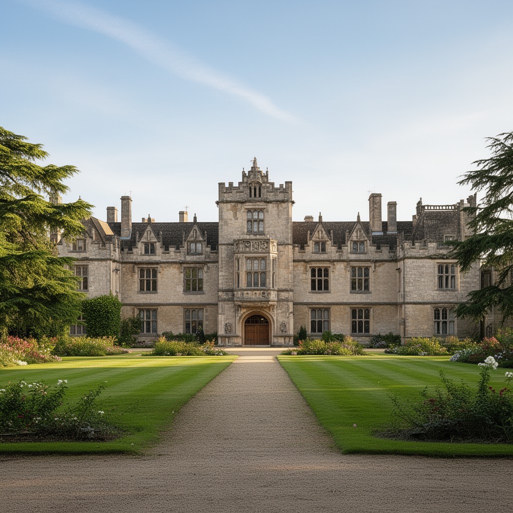 AI-generated illustration of Apethorpe Hall, Northamptonshire