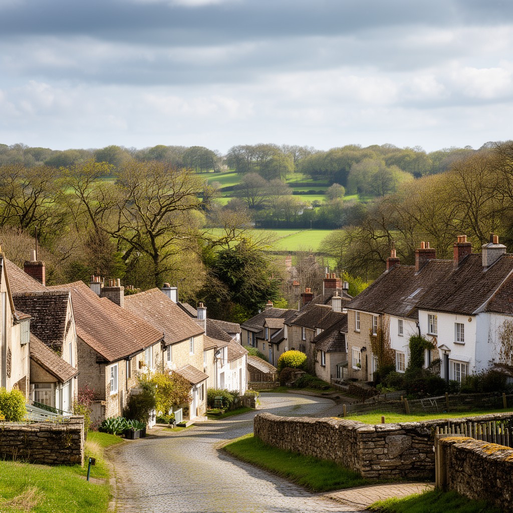 AI-generated illustration of Milverton, Somerset, England