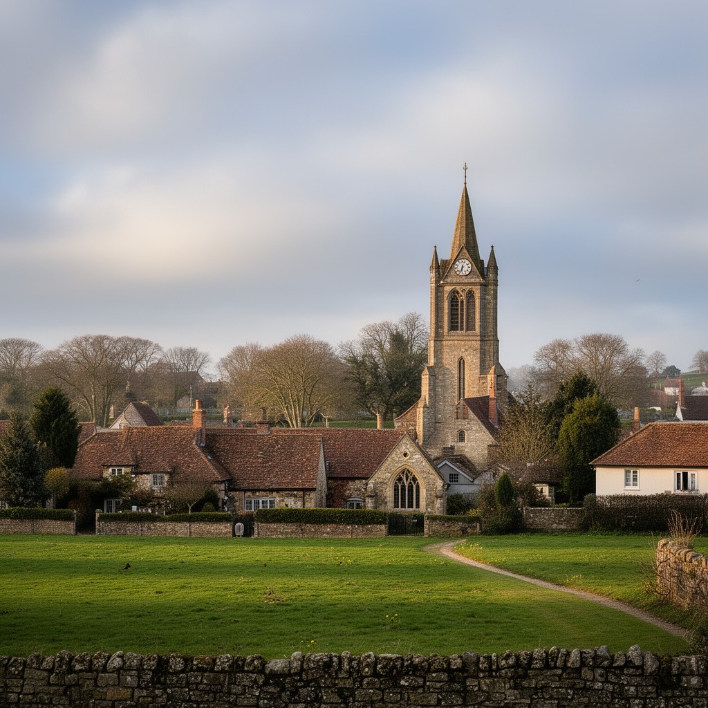 AI-generated illustration of Fressingfield, Suffolk, England