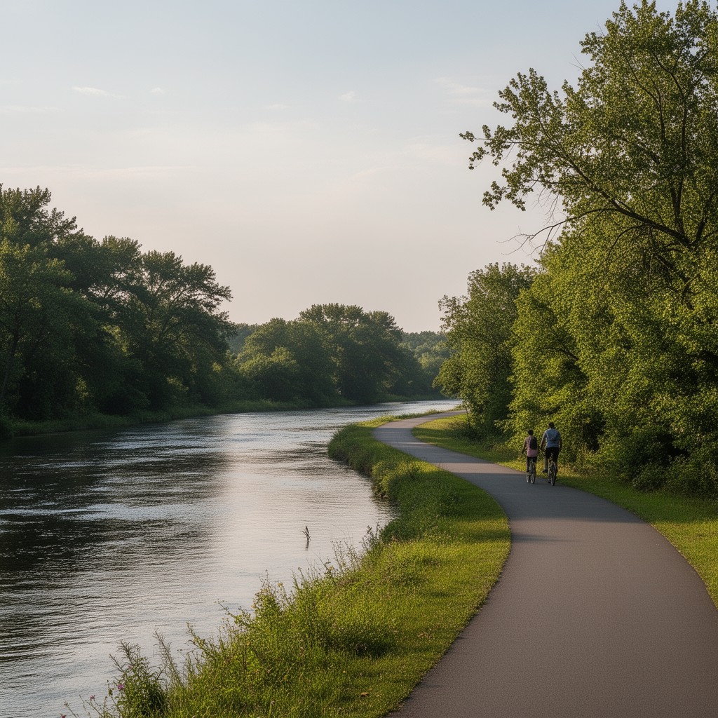 AI-generated illustration of Fox River Trail
