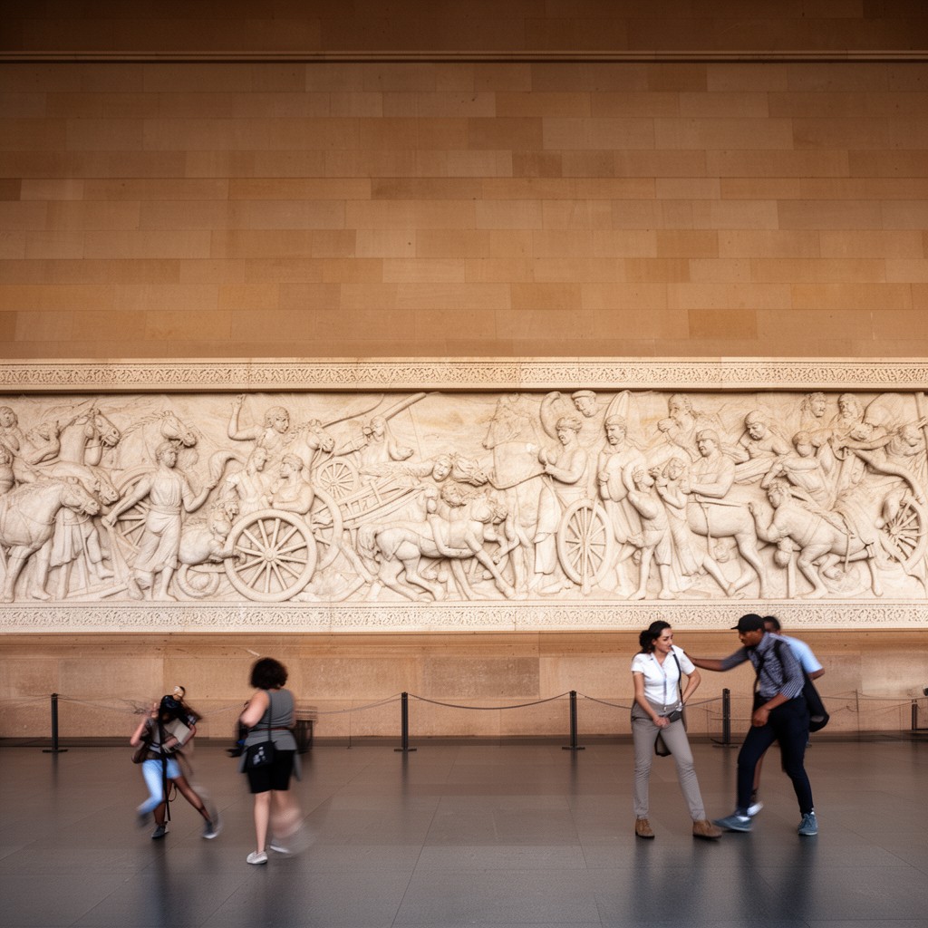 AI-generated illustration of Hall of Heroes frieze