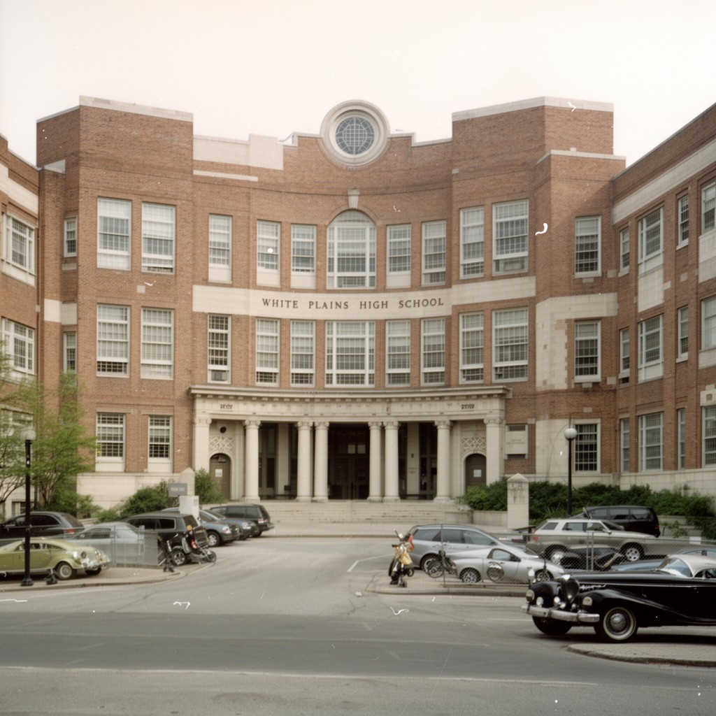 AI-generated illustration of White Plains High School