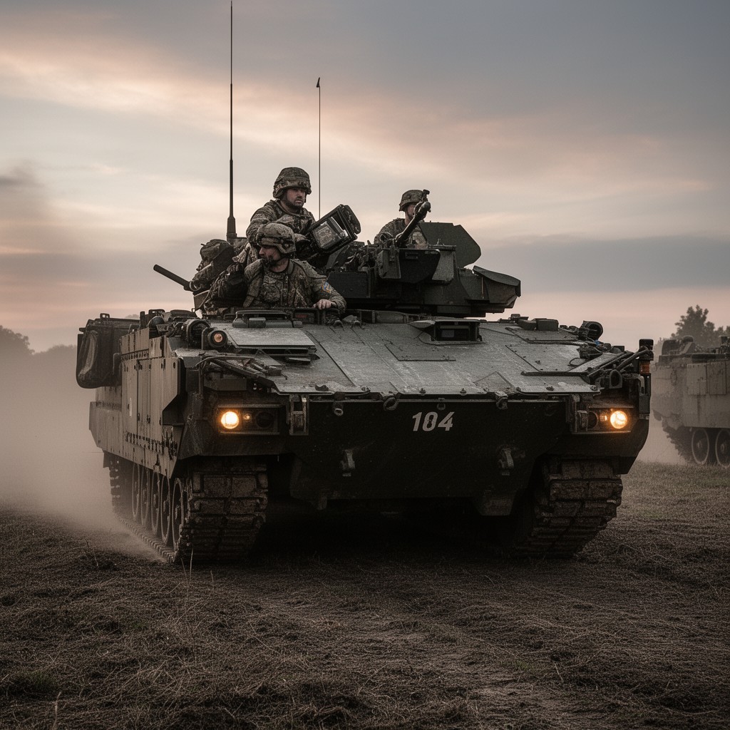 AI-generated illustration of Warrior infantry fighting vehicle