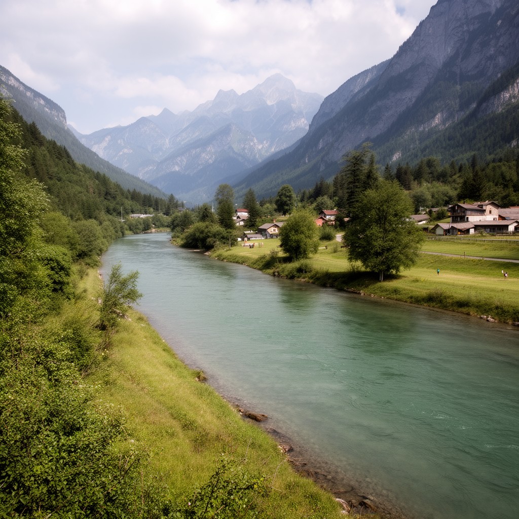 AI-generated illustration of Mureș River