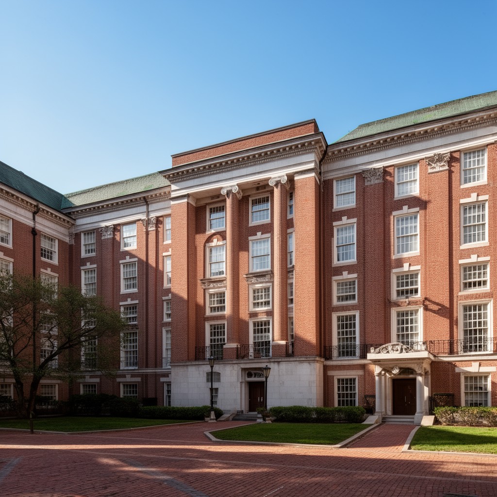 AI-generated illustration of Harvard Business School
