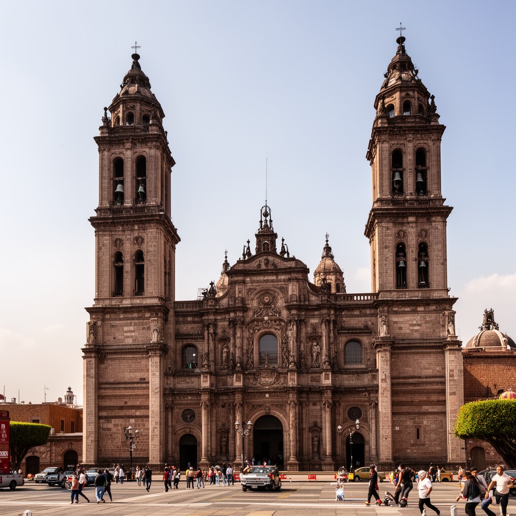 AI-generated illustration of Puebla Cathedral