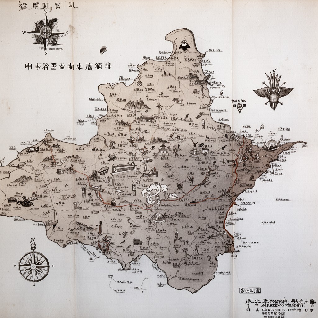 AI-generated illustration of Liaodong Peninsula