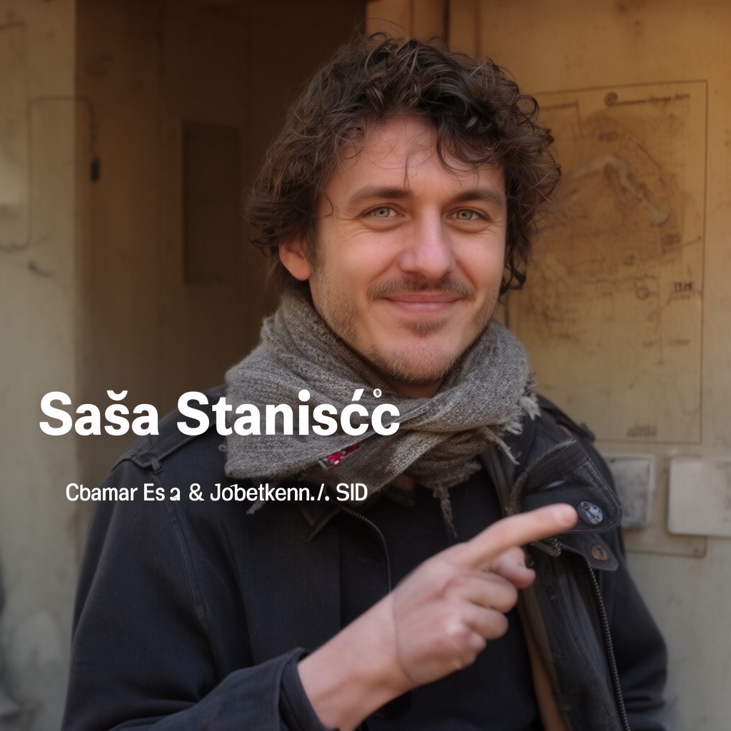 AI-generated illustration of Saša Stanišić