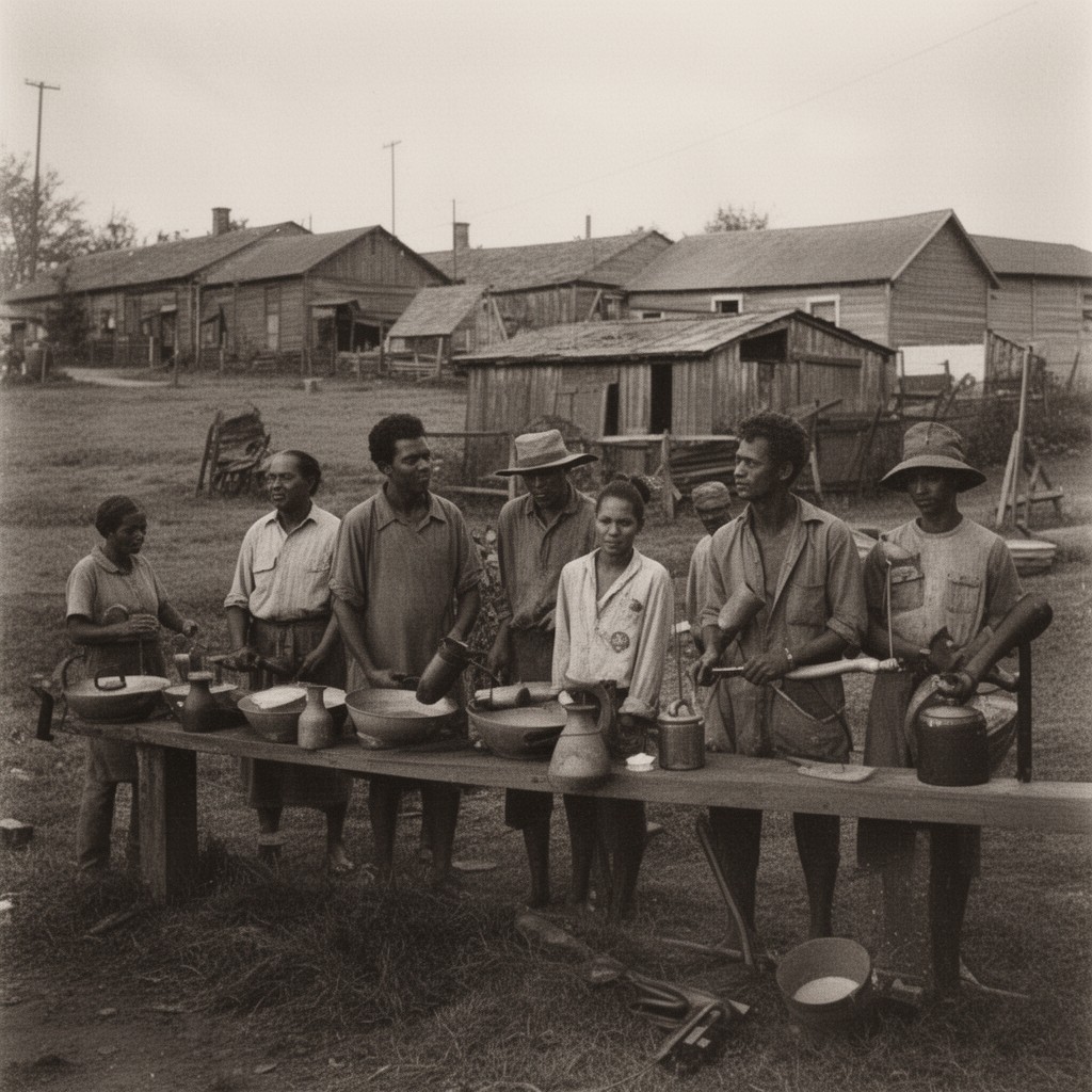 AI-generated illustration of Let Us Now Praise Famous Men (photographs by Walker Evans)