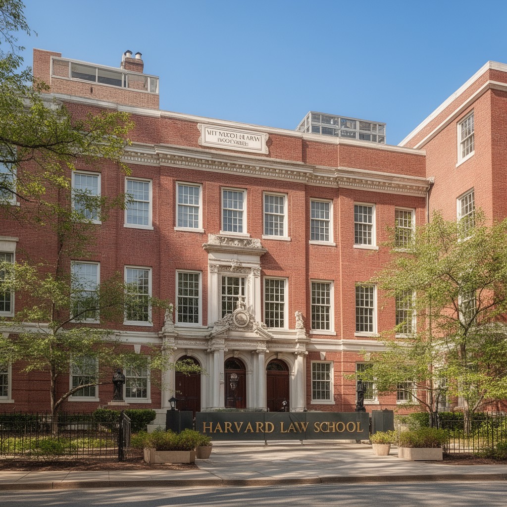 AI-generated illustration of Harvard Law School