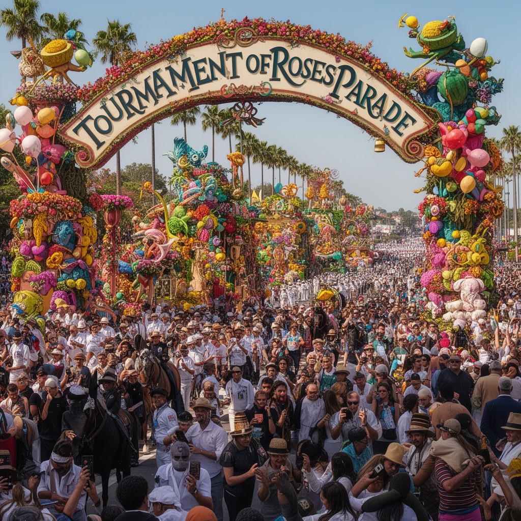 AI-generated illustration of Tournament of Roses Parade