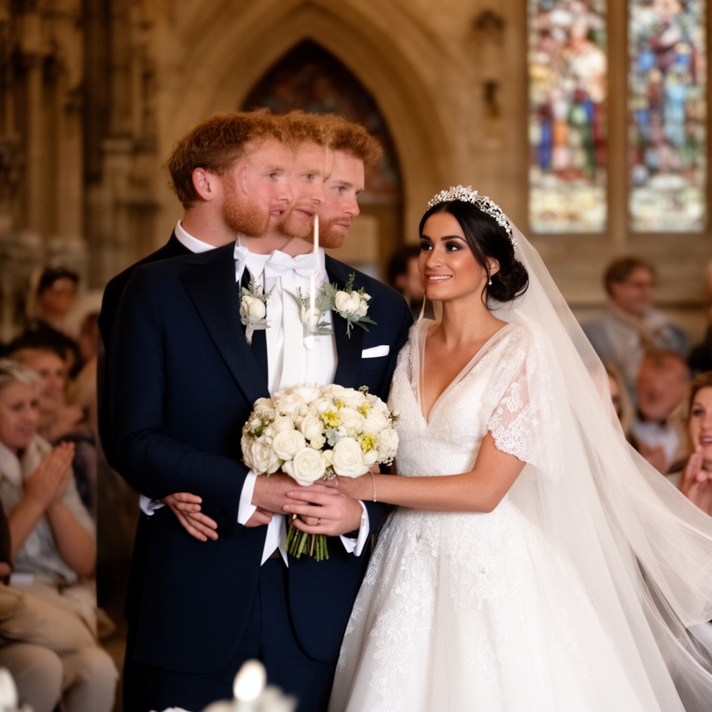 AI-generated illustration of wedding of Prince Harry and Meghan Markle