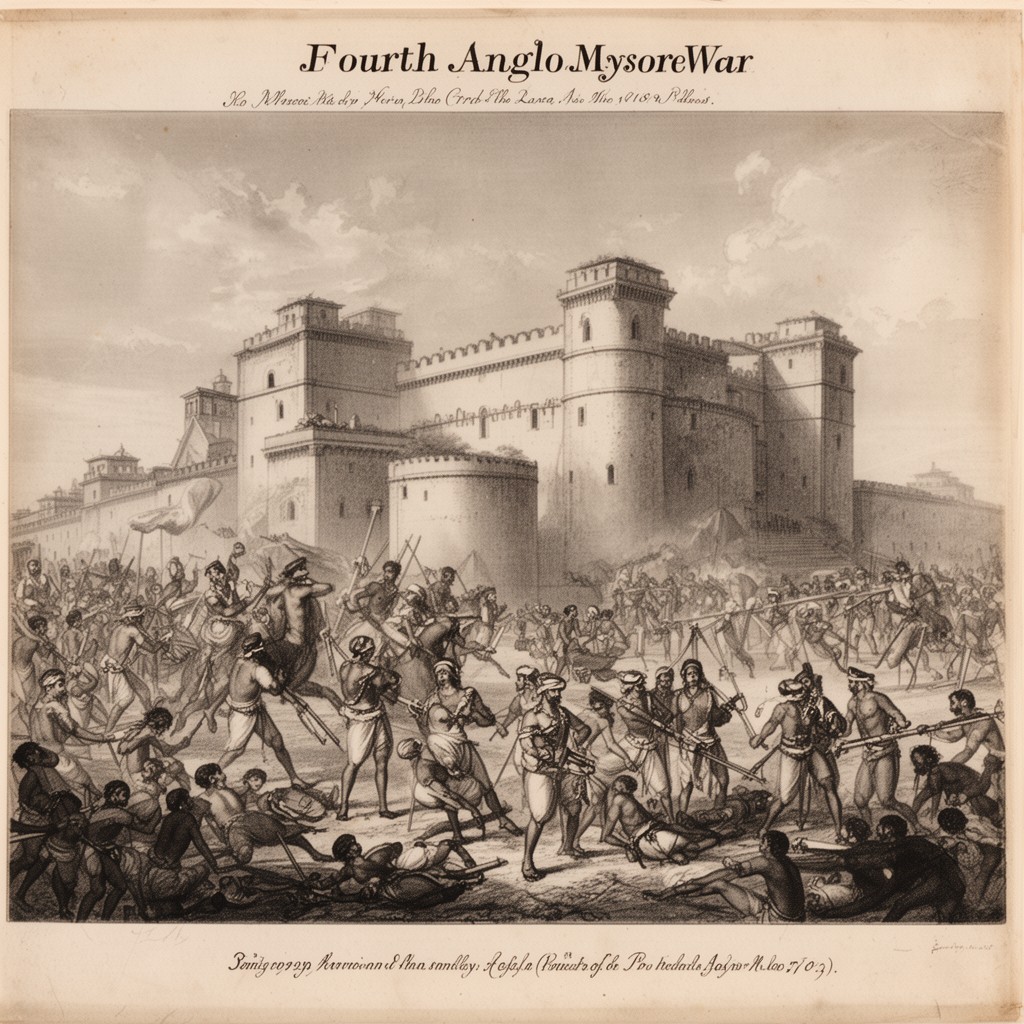 AI-generated illustration of Fourth Anglo-Mysore War