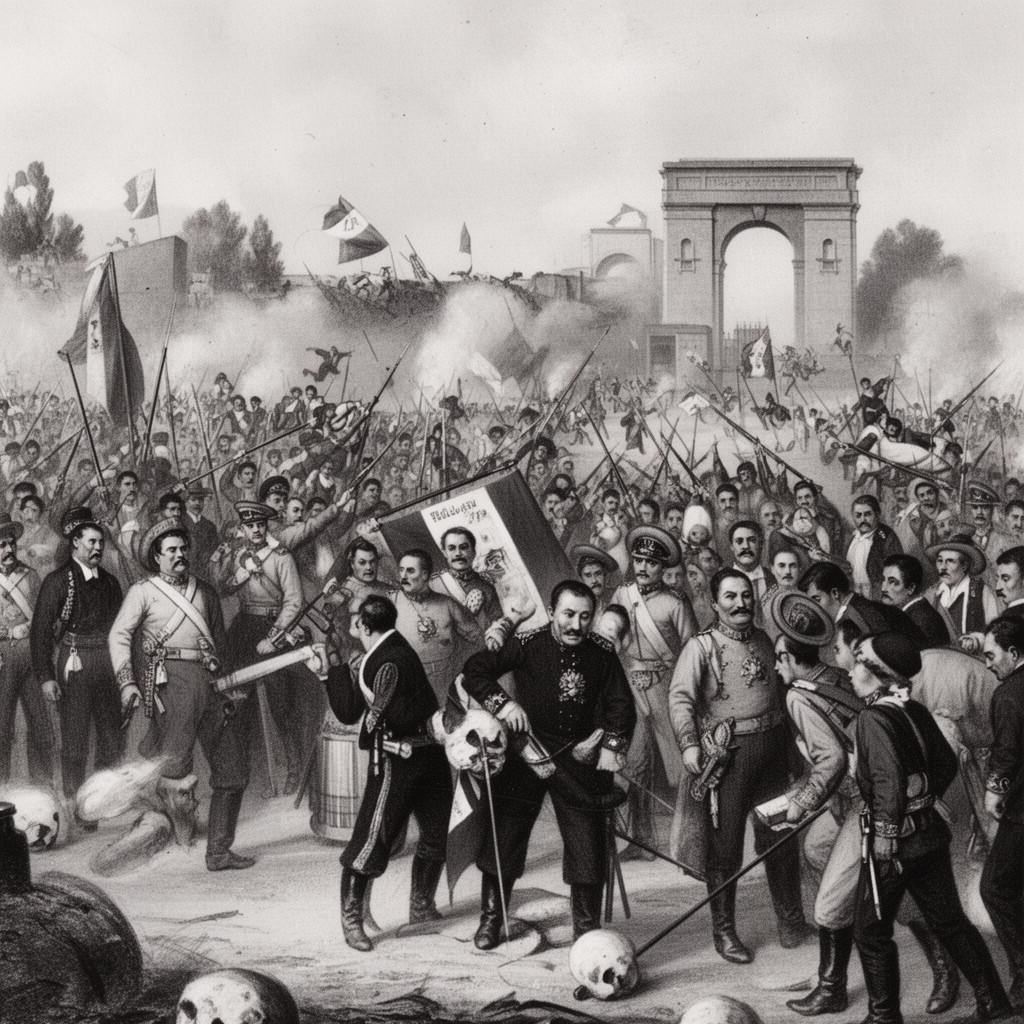 AI-generated illustration of Battle of Puebla