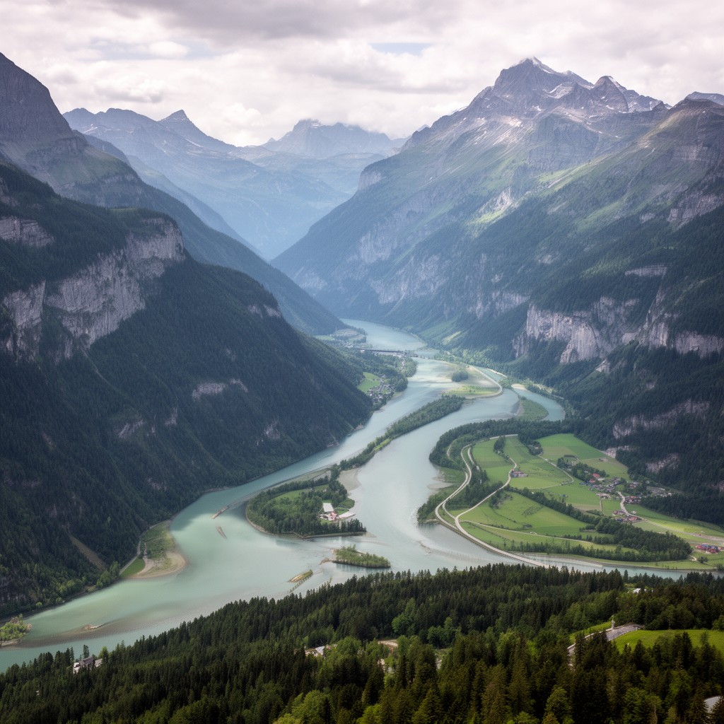 AI-generated illustration of Aare basin