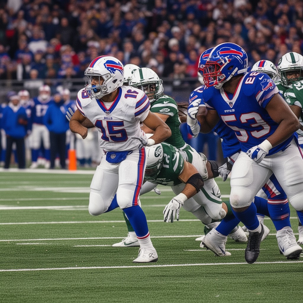 AI-generated illustration of Buffalo Bills–New York Jets rivalry