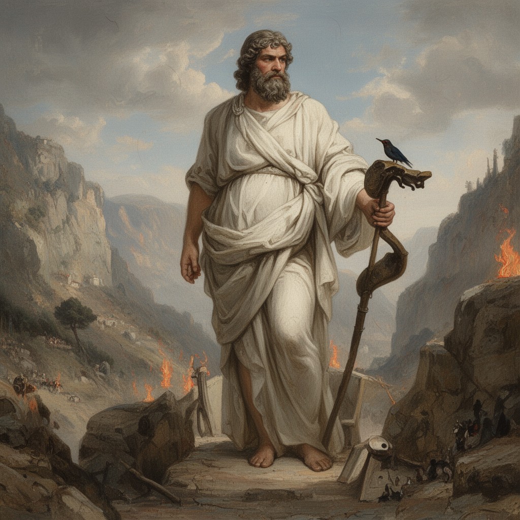 AI-generated illustration of Empedocles
