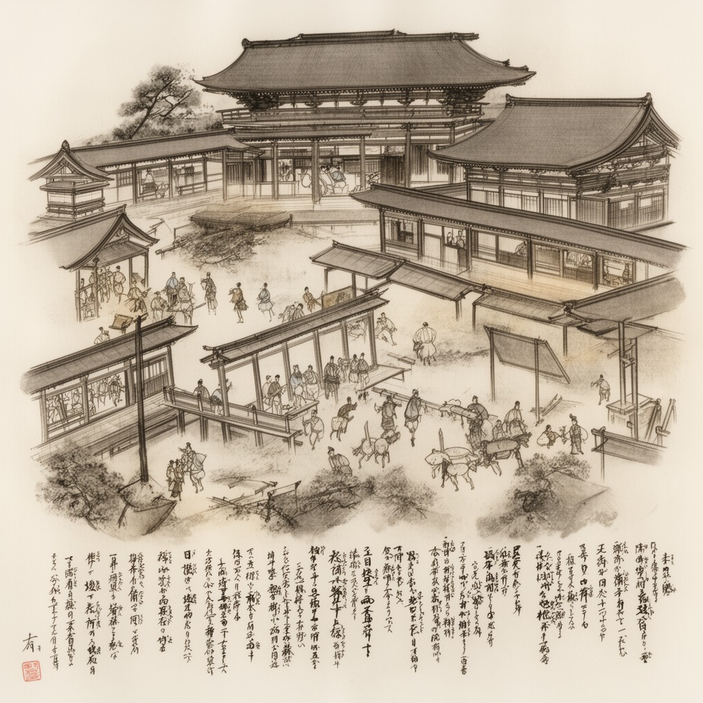 AI-generated illustration of Nara period
