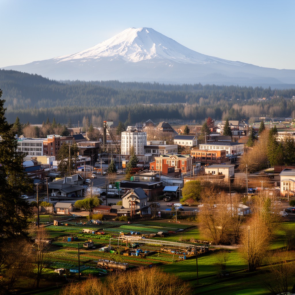 AI-generated illustration of Mount Vernon, Washington, United States
