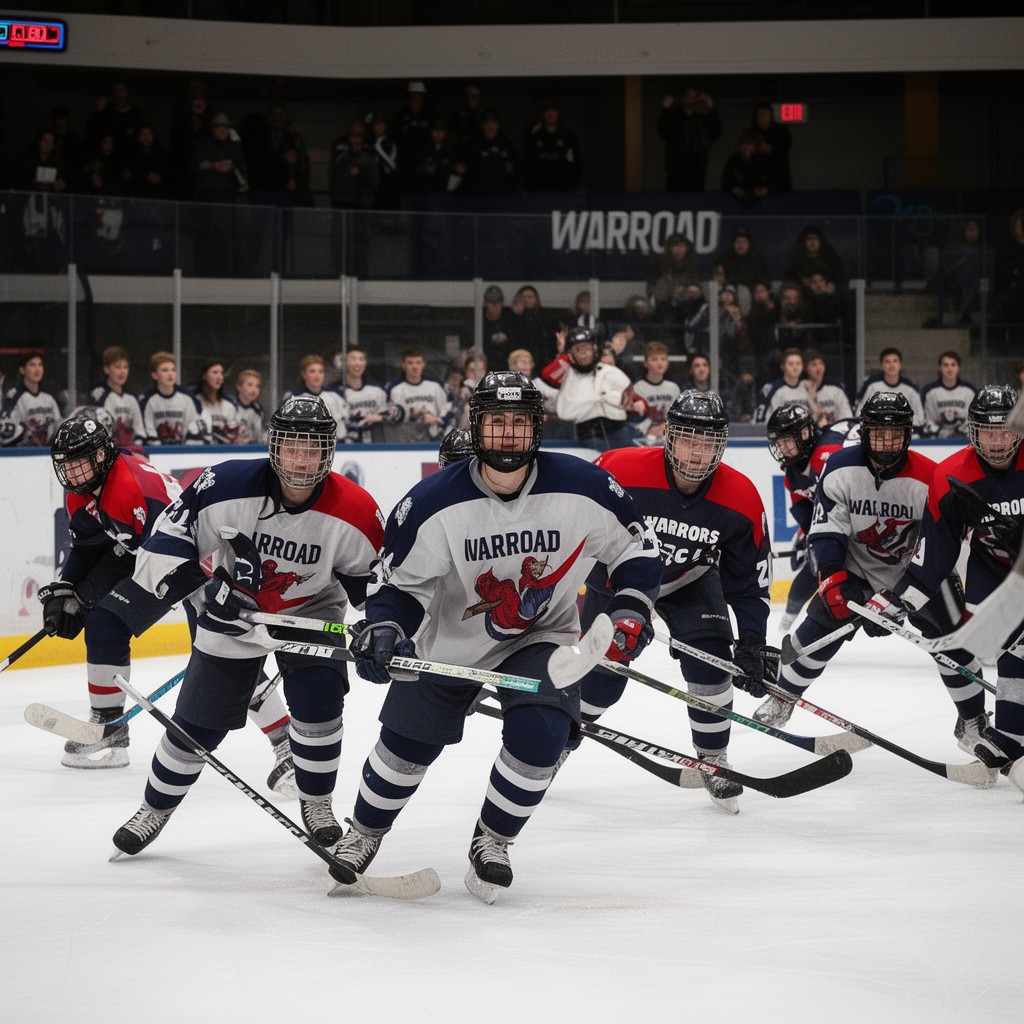 AI-generated illustration of Warroad Warriors boys' ice hockey