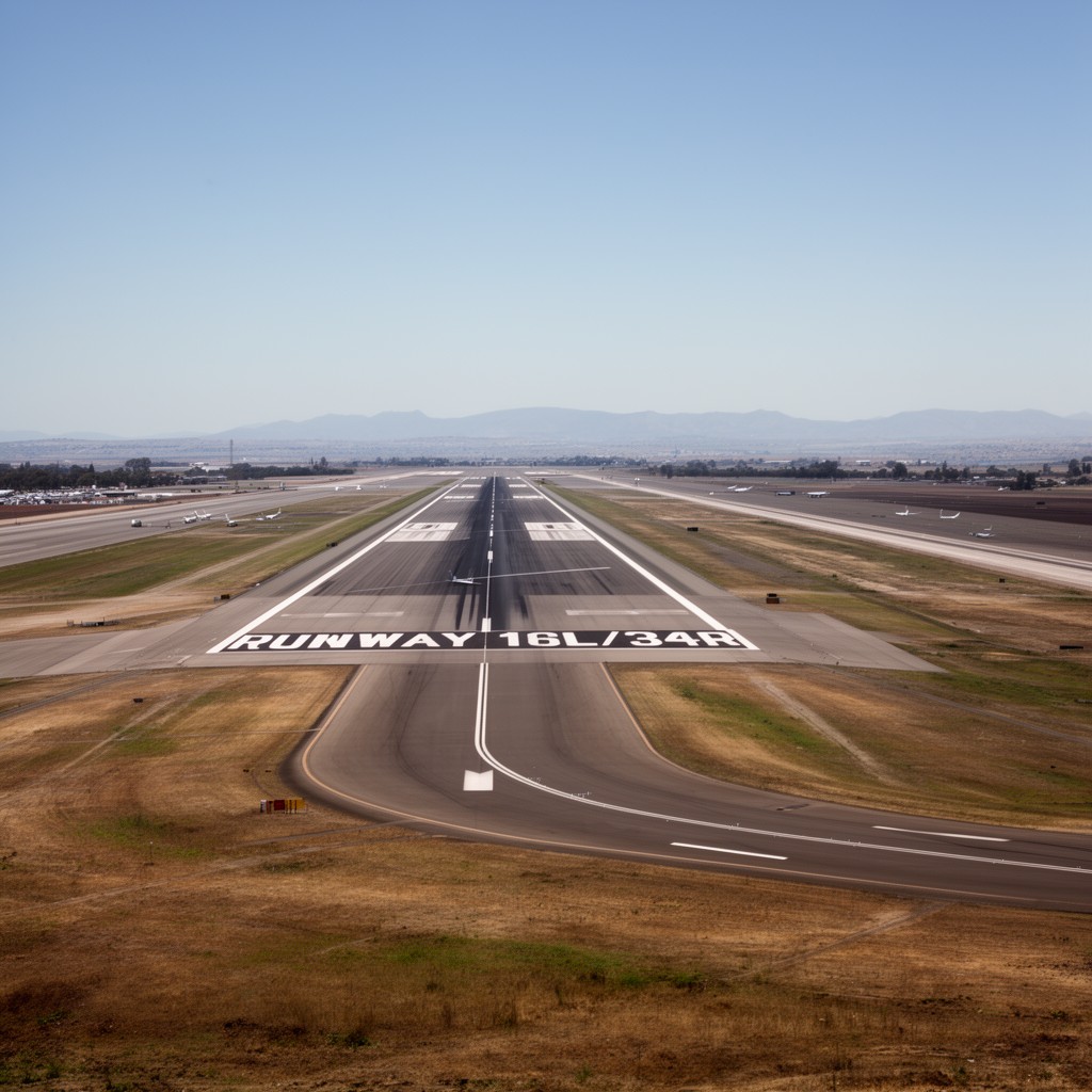 AI-generated illustration of Runway 16L/34R