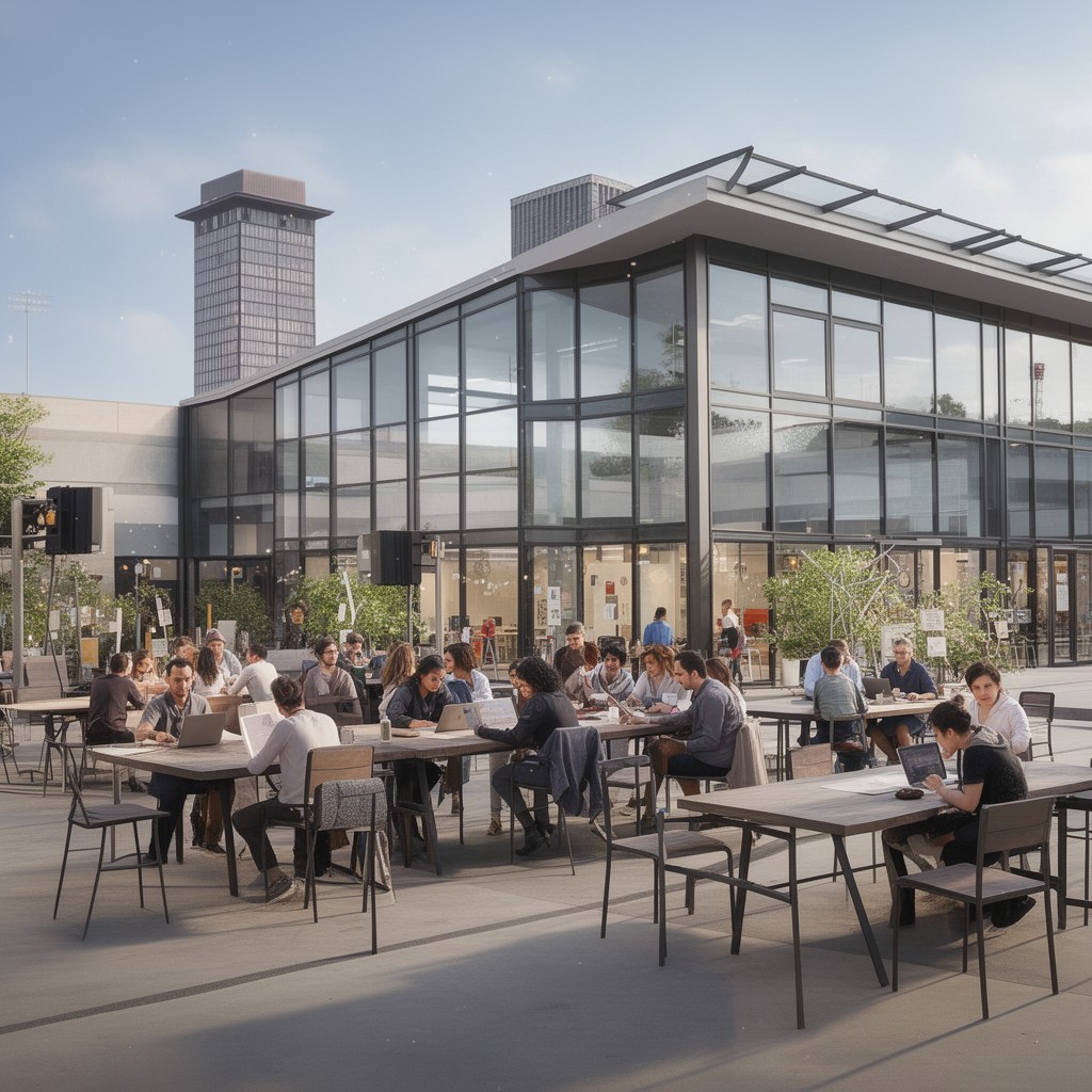 AI-generated illustration of Cambridge Innovation Center